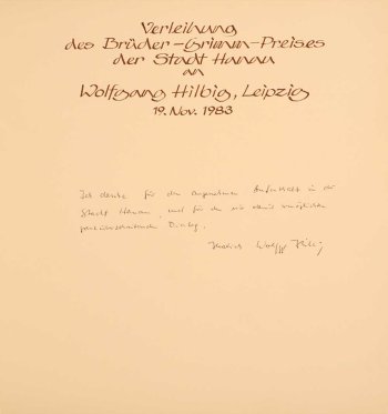 Brüder-Grimm-Preis an Wolfgang Hilbig (1983) 
